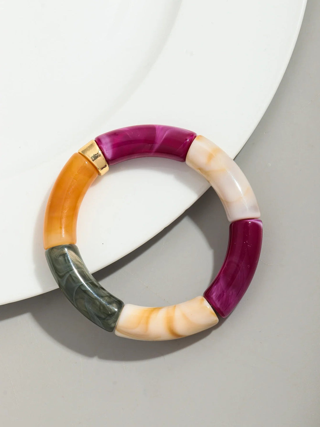 Bohemia Acrylic Design Style Chunky Bamboo Stackable Bracelet - Glow by Hellen African and Boho Jewelry African Home Decor Cultural Accessories