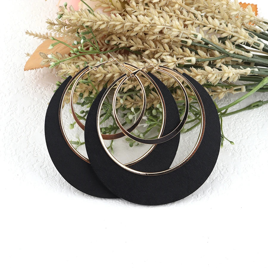 Vintage Boho Style Wooden Earrings — Timeless Natural Elegance - Glow by Hellen African and Boho Jewelry African Home Decor Cultural Accessories