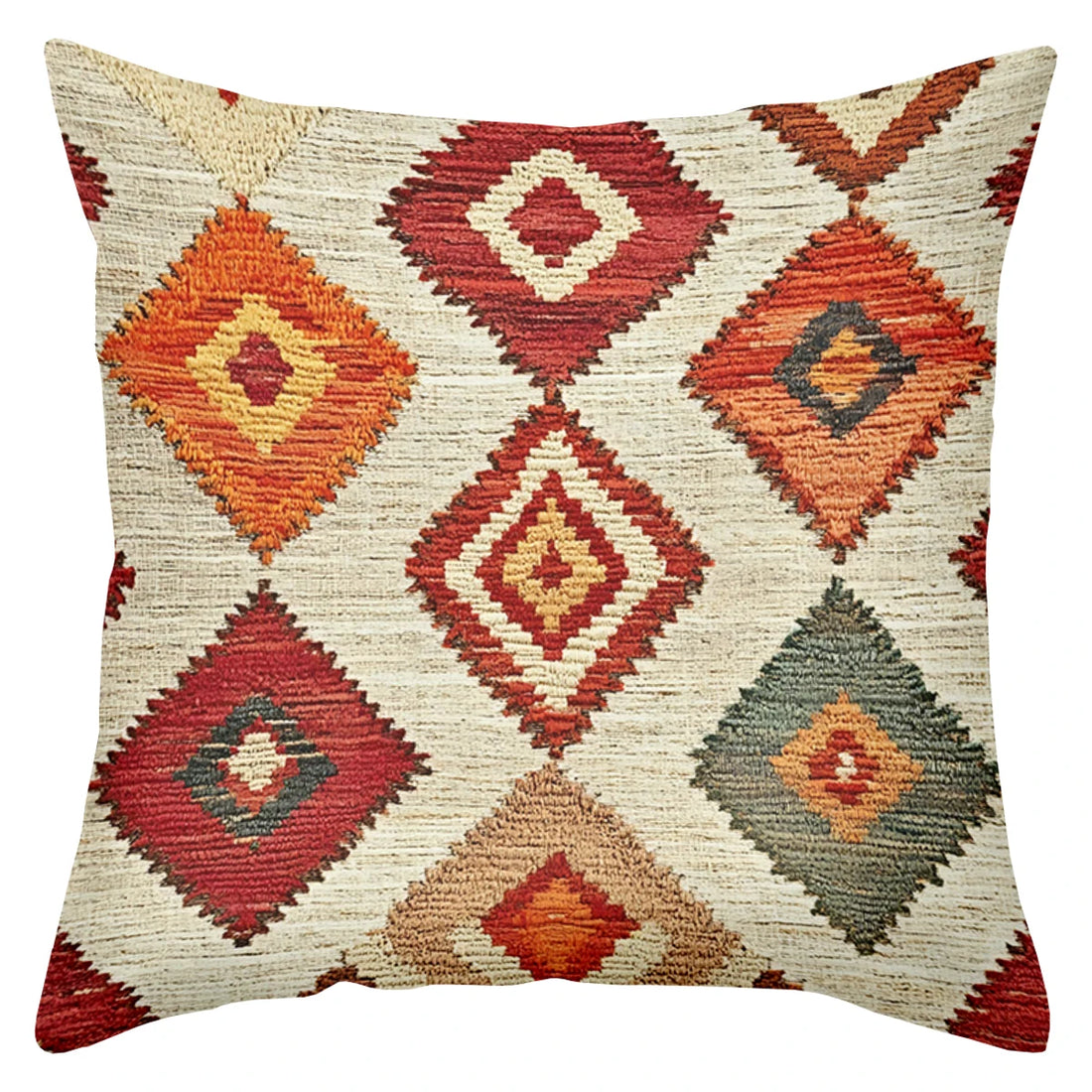 Bohemian Print Decorative Pillow Cover - Glow by Hellen African and Boho Jewelry African Home Decor Cultural Accessories