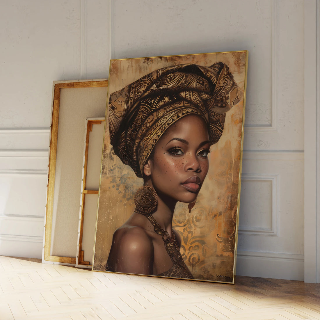 Modern African Girl Wall Art – Bold Beauty in Culture &amp; Elegance - Glow by Hellen African and Boho Jewelry African Home Decor Cultural Accessories