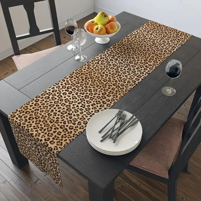 ZULU WARRIOR TABLE RUNNER – Leopard Print Table Decoration - Glow by Hellen African and Boho Jewelry African Home Decor Cultural Accessories