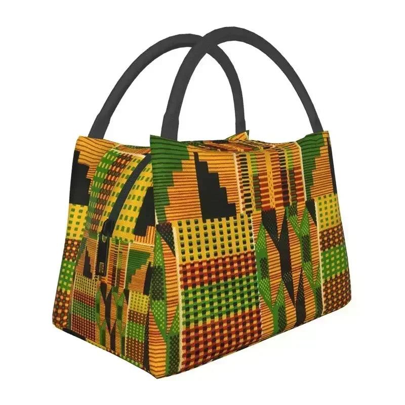 Kizomba Samakaka Ankara Print Insulated Lunch Bag - Glow by Hellen African and Boho Jewelry African Home Decor Cultural Accessories