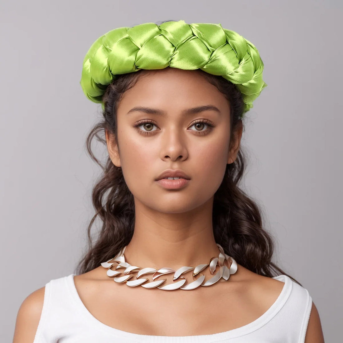 Exaggerated Satin Braid Headband — Candy Color Elegance - Glow by Hellen African and Boho Jewelry African Home Decor Cultural Accessories