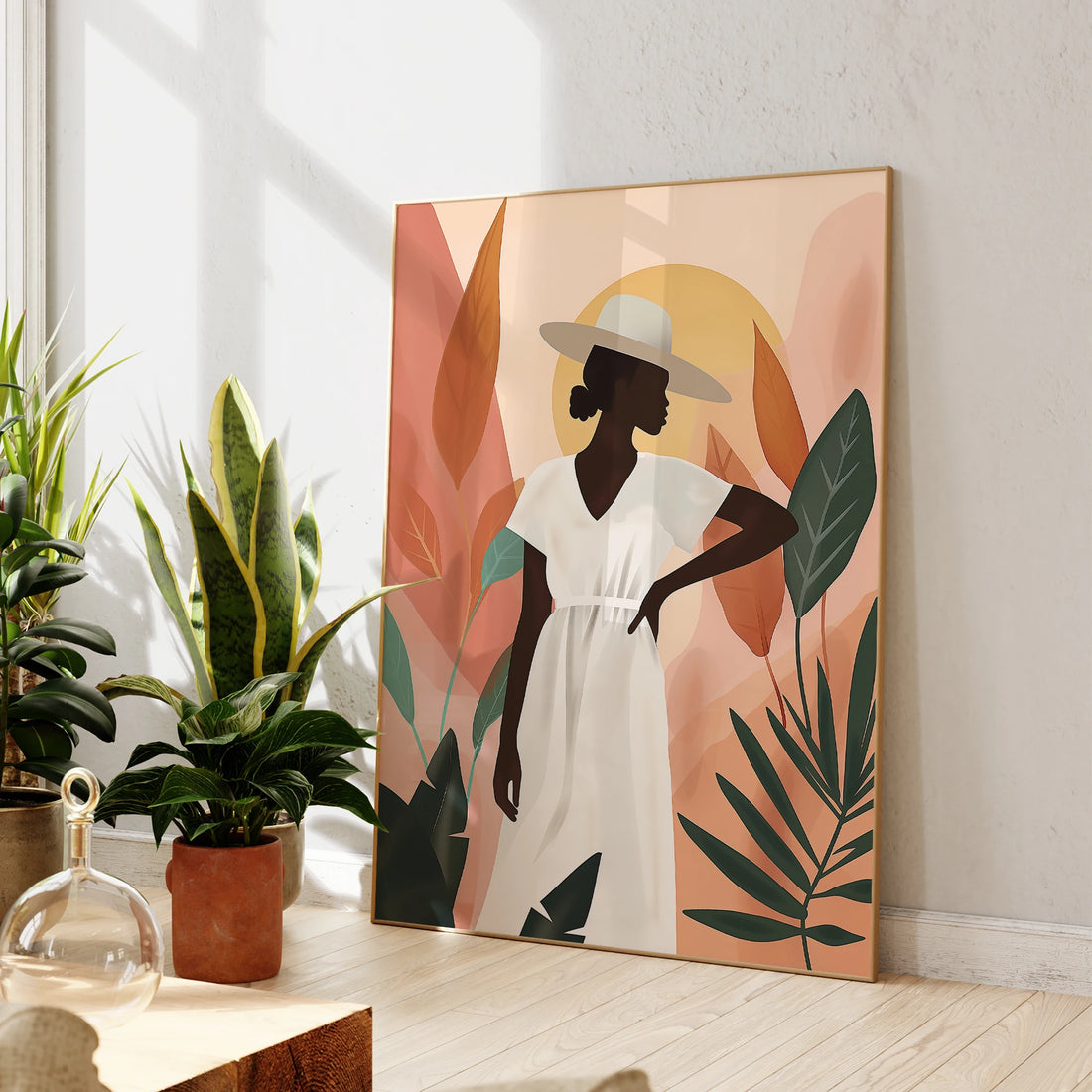 Modern Native African Woman Portrait – Elegance Meets Culture - Glow by Hellen African and Boho Jewelry African Home Decor Cultural Accessories