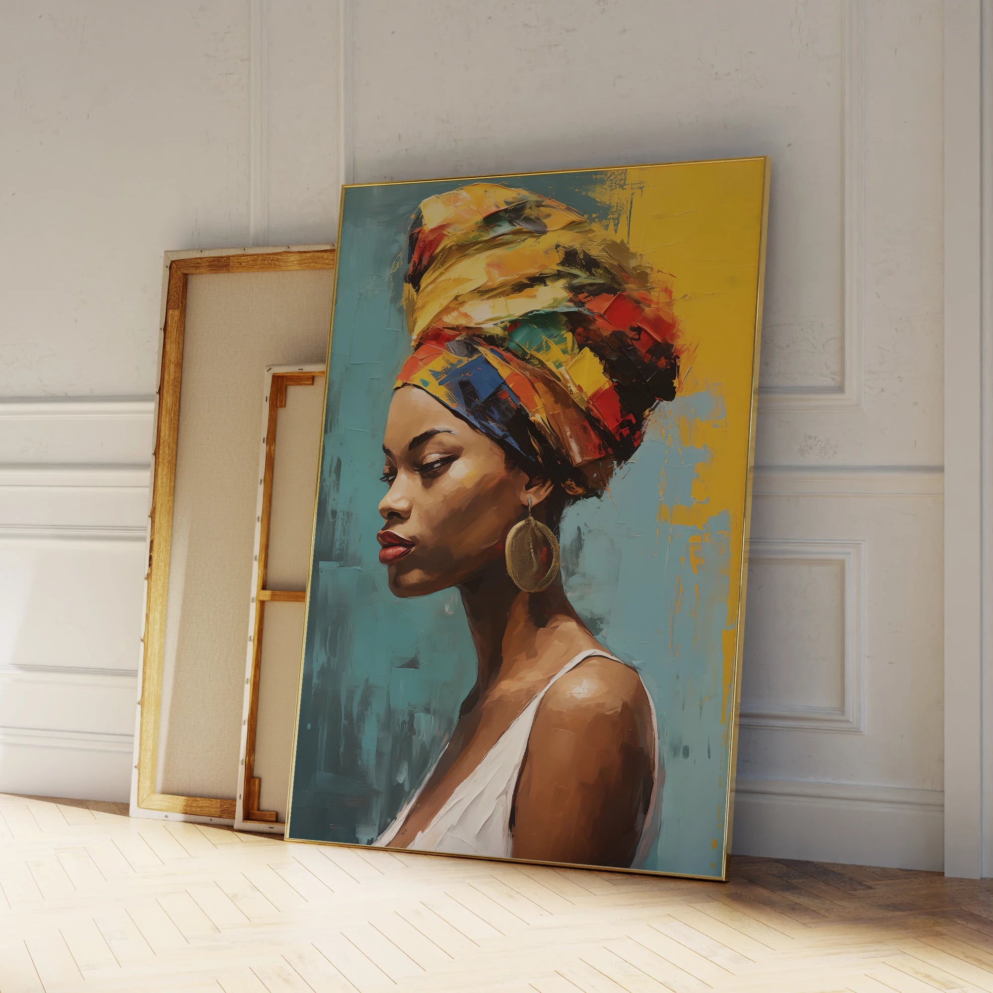 Modern African Woman Portrait – A Story of Strength, Grace &amp; Heritage - Glow by Hellen African and Boho Jewelry African Home Decor Cultural Accessories