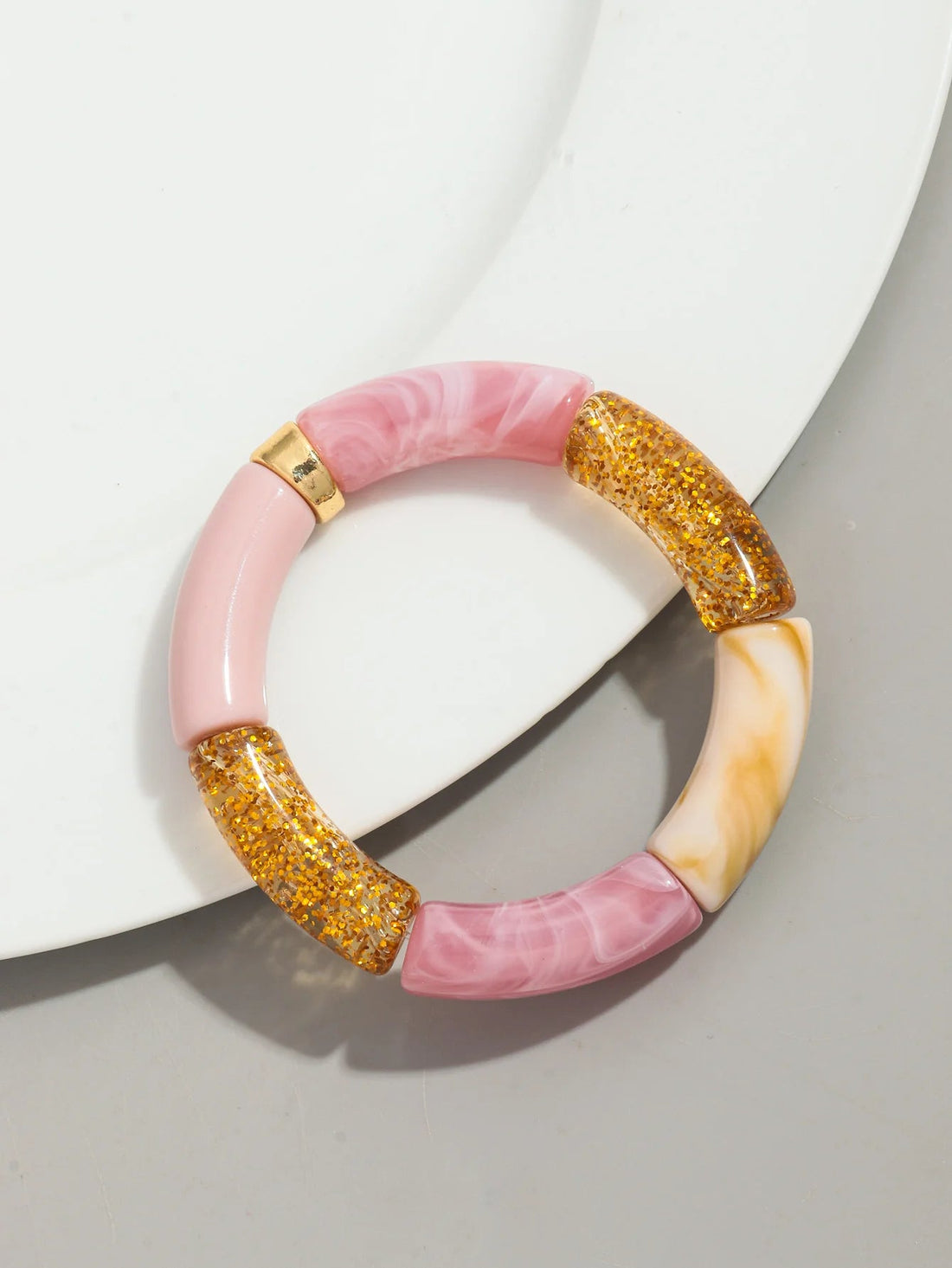 Bohemia Acrylic Design Style Chunky Bamboo Stackable Bracelet - Glow by Hellen African and Boho Jewelry African Home Decor Cultural Accessories