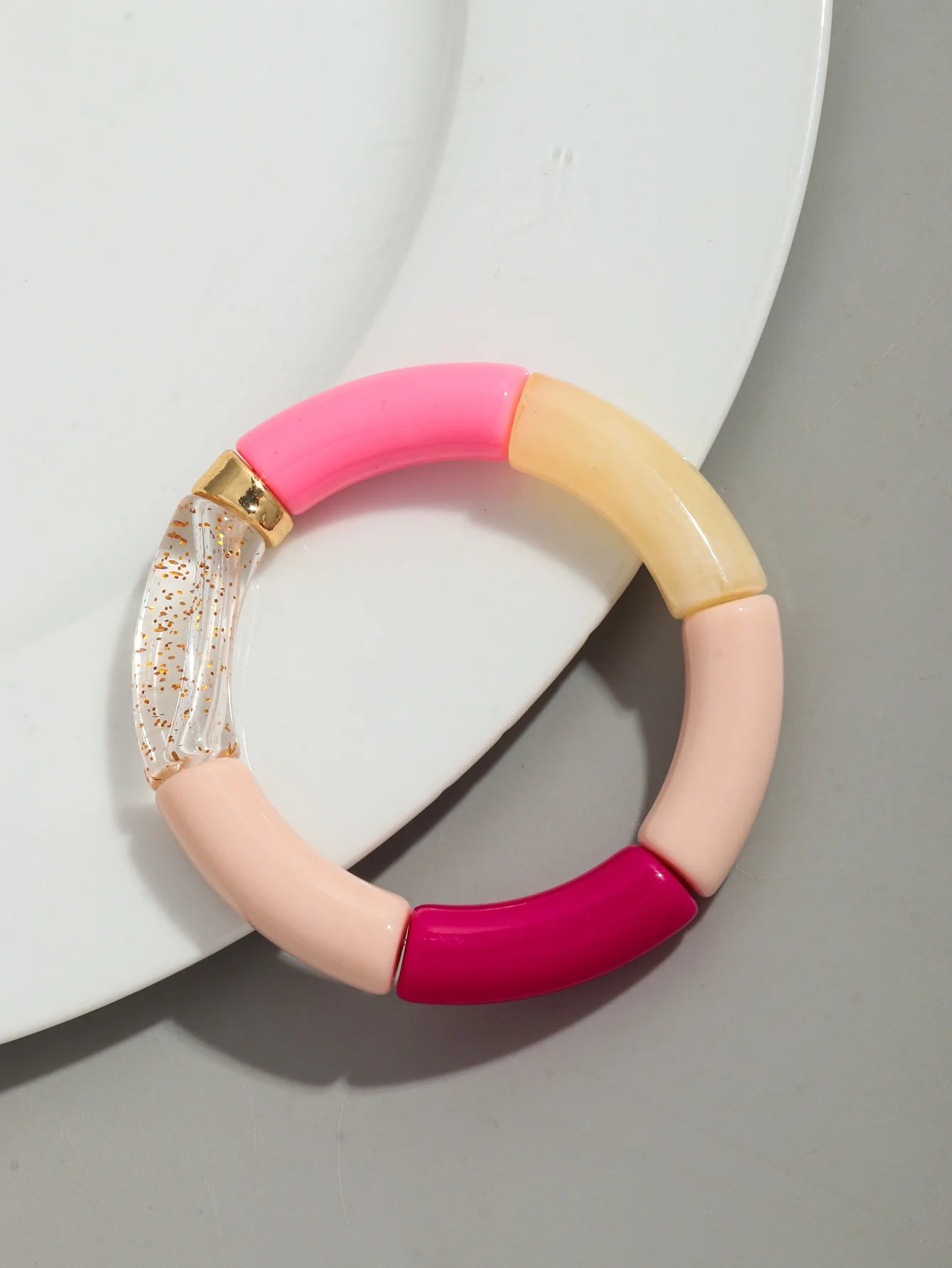 Bohemia Acrylic Design Style Chunky Bamboo Stackable Bracelet - Glow by Hellen African and Boho Jewelry African Home Decor Cultural Accessories