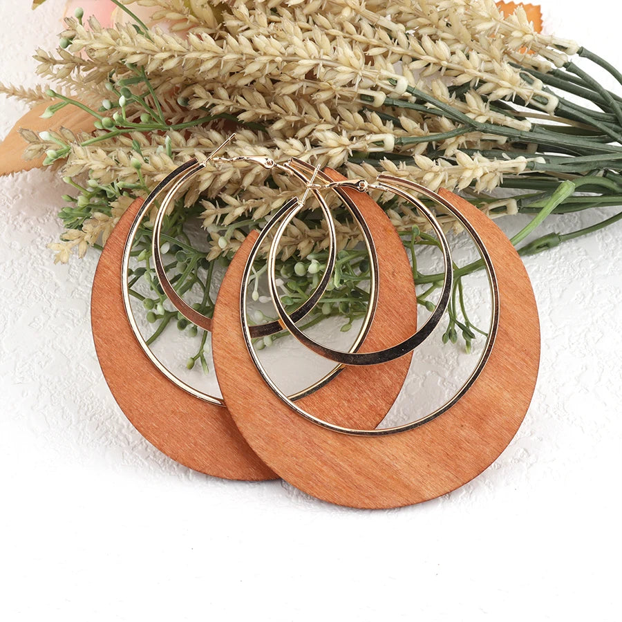 Vintage Boho Style Wooden Earrings — Timeless Natural Elegance - Glow by Hellen African and Boho Jewelry African Home Decor Cultural Accessories