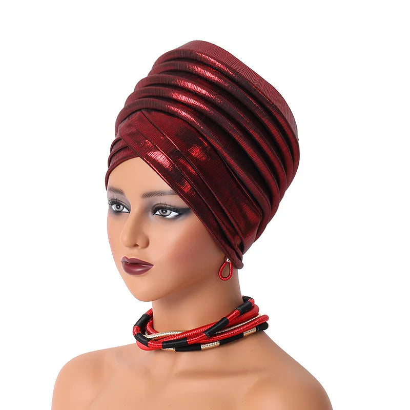 Auto Gele Headtie – Elegant African Headwrap - Glow by Hellen African and Boho Jewelry African Home Decor Cultural Accessories