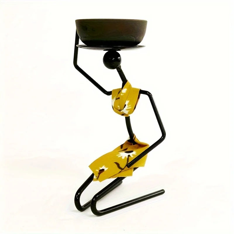 SHONA SERENITY CANDLE HOLDER – Kneeling Girl Desk Sculpture - Glow by Hellen African and Boho Jewelry African Home Decor Cultural Accessories