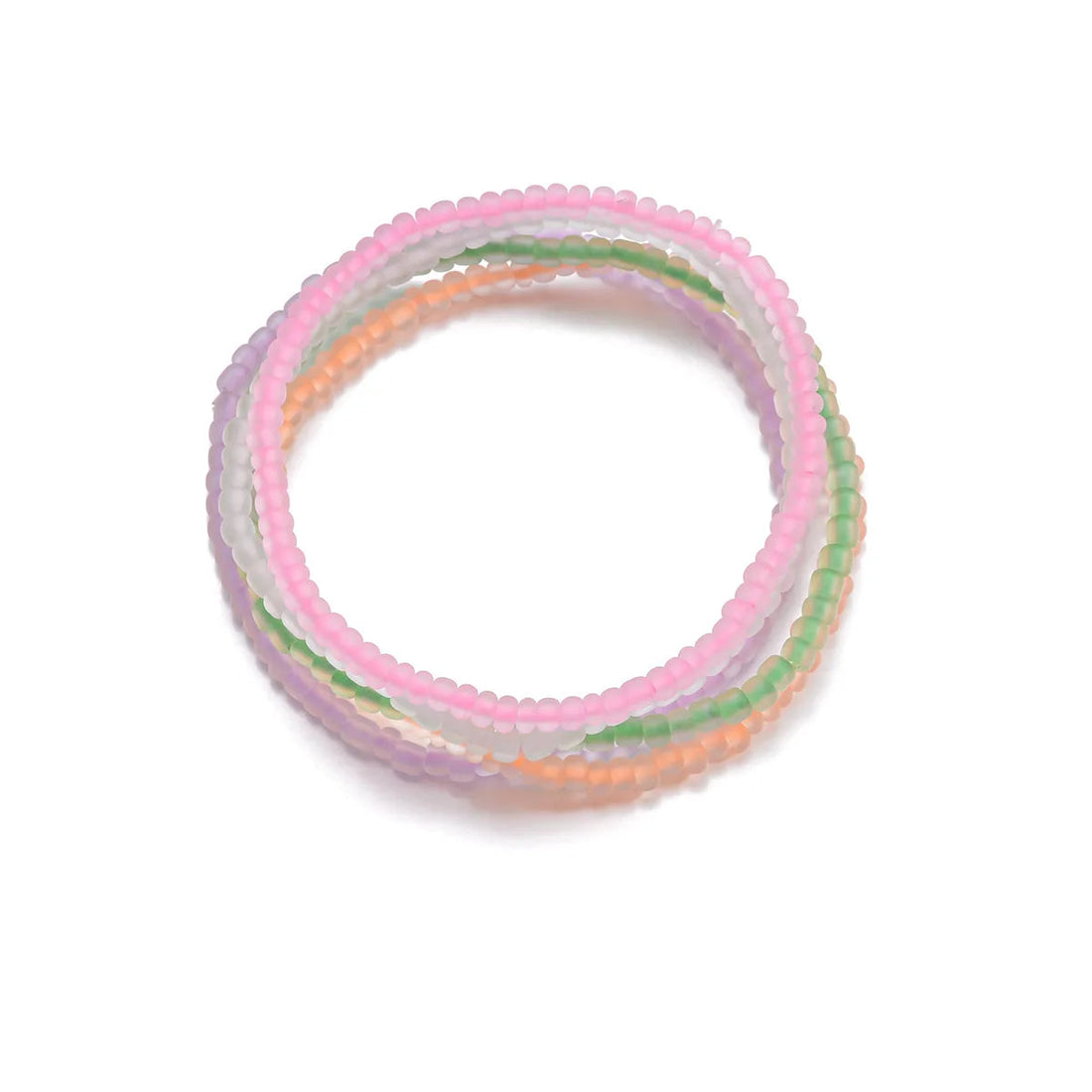 Luminous Rainbow Anklet Set – 5-Piece Acrylic Rice Bead Anklets - Glow by Hellen African and Boho Jewelry African Home Decor Cultural Accessories