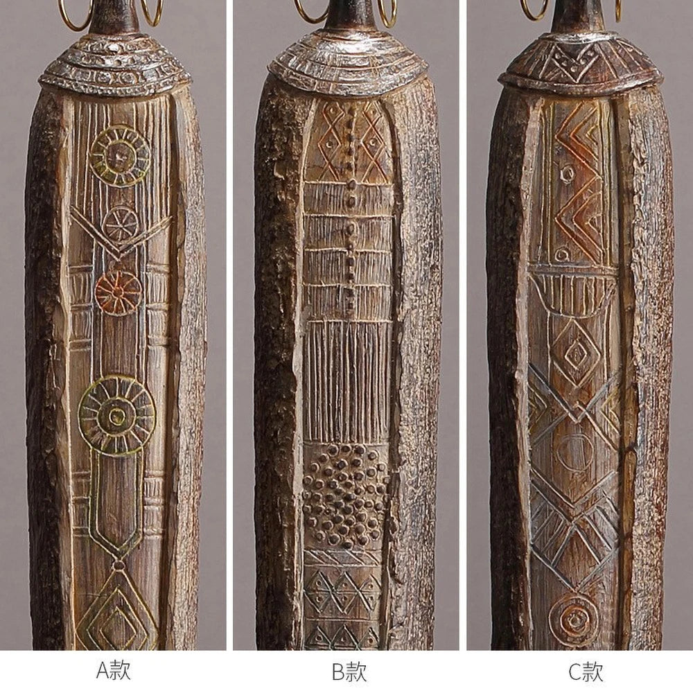 HIMBA HERITAGE FIGURINE – Handcrafted African Tribal Woman Statue with Traditional Beads - Glow by Hellen African and Boho Jewelry African Home Decor Cultural Accessories