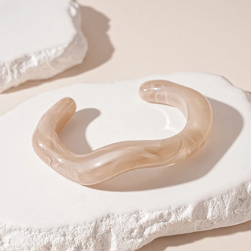 Fashion Unique Irregular Acrylic Cuff Bracelet - Glow by Hellen African and Boho Jewelry African Home Decor Cultural Accessories