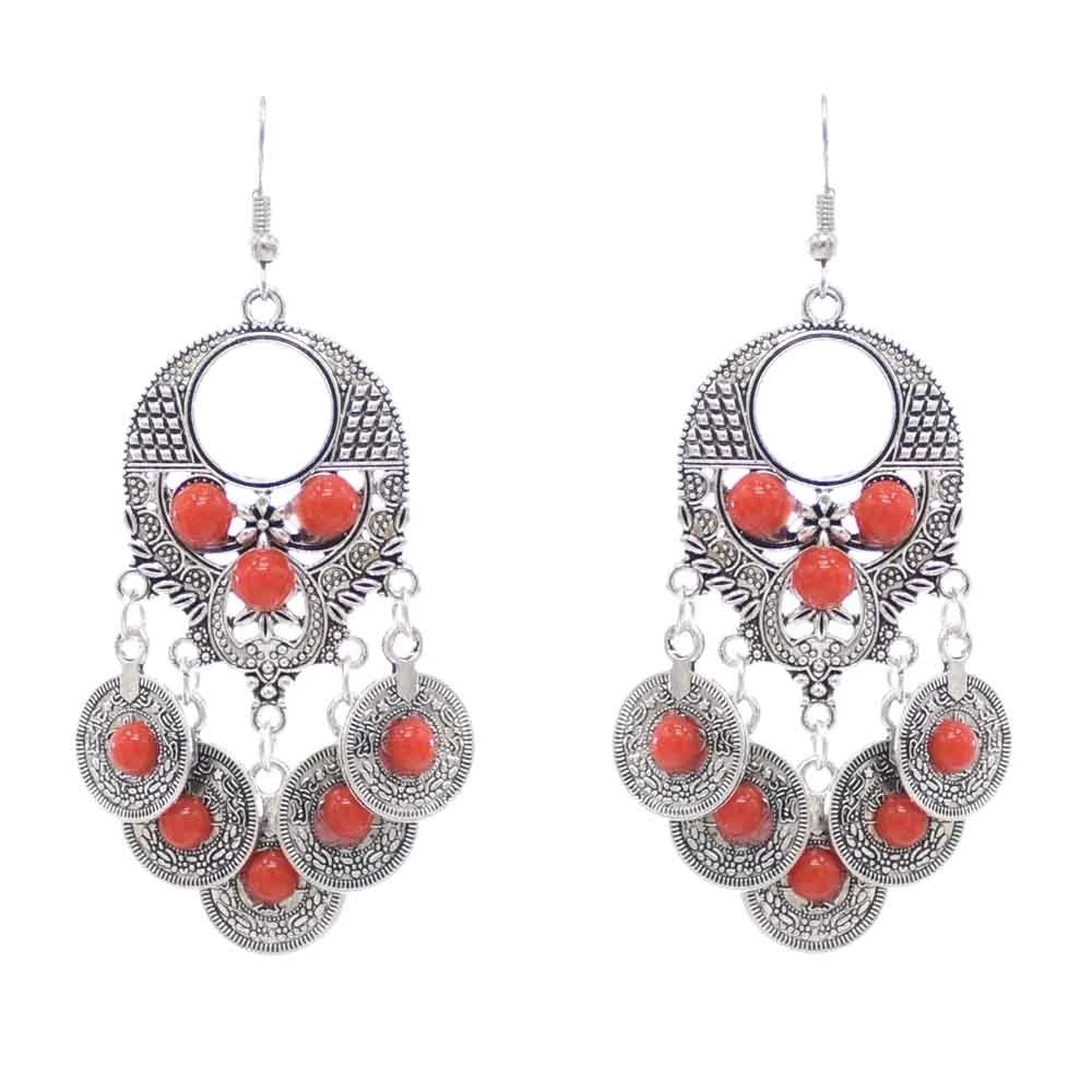 MAASAI DANGLER STATEMENT EARRINGS – Vintage African Tribal Tassel Drop Jewelry - Glow by Hellen African and Boho Jewelry African Home Decor Cultural Accessories