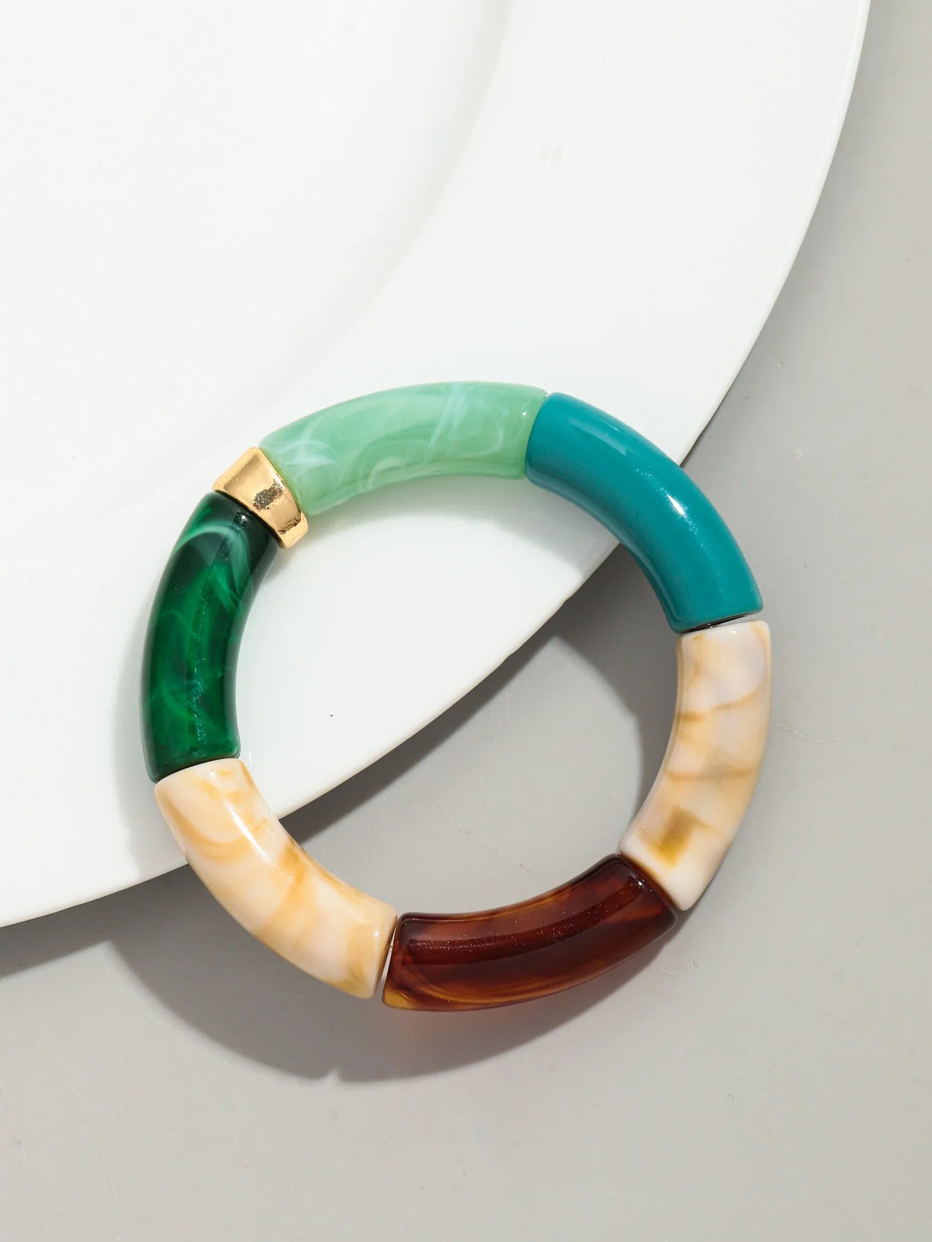 Bohemia Acrylic Design Style Chunky Bamboo Stackable Bracelet - Glow by Hellen African and Boho Jewelry African Home Decor Cultural Accessories