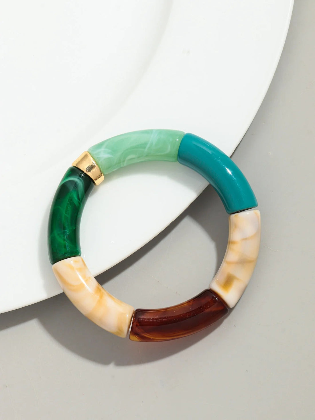 Bohemia Acrylic Design Style Chunky Bamboo Stackable Bracelet - Glow by Hellen African and Boho Jewelry African Home Decor Cultural Accessories