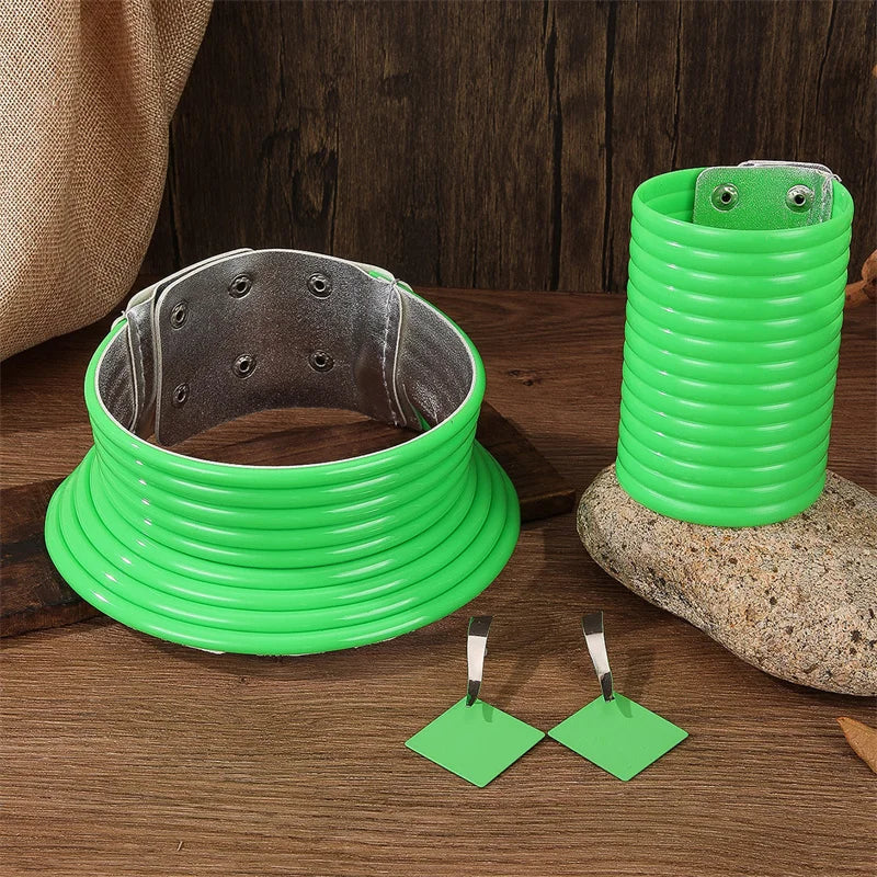 4-Piece Vintage Leather Jewelry Set — Necklace, Bracelet & Earrings - Glow by Hellen African and Boho Jewelry African Home Decor Cultural Accessories