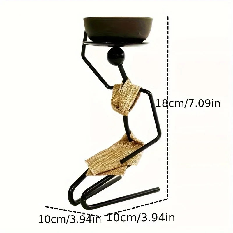 SHONA SERENITY CANDLE HOLDER – Kneeling Girl Desk Sculpture - Glow by Hellen African and Boho Jewelry African Home Decor Cultural Accessories