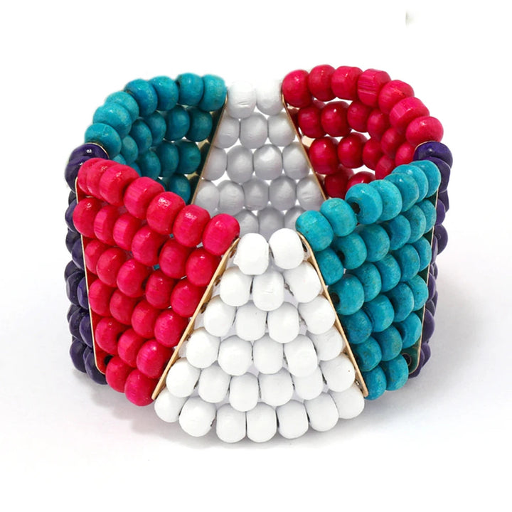 Bohemian Ethnic Colorful Wooden Beads Bracelet - Glow by Hellen African and Boho Jewelry African Home Decor Cultural Accessories