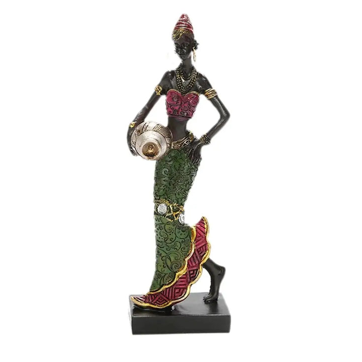 ASHANTI GOLDEN WISDOM FIGURINE – Vintage Art African Statue Tribal Lady Ornament - Glow by Hellen African and Boho Jewelry African Home Decor Cultural Accessories