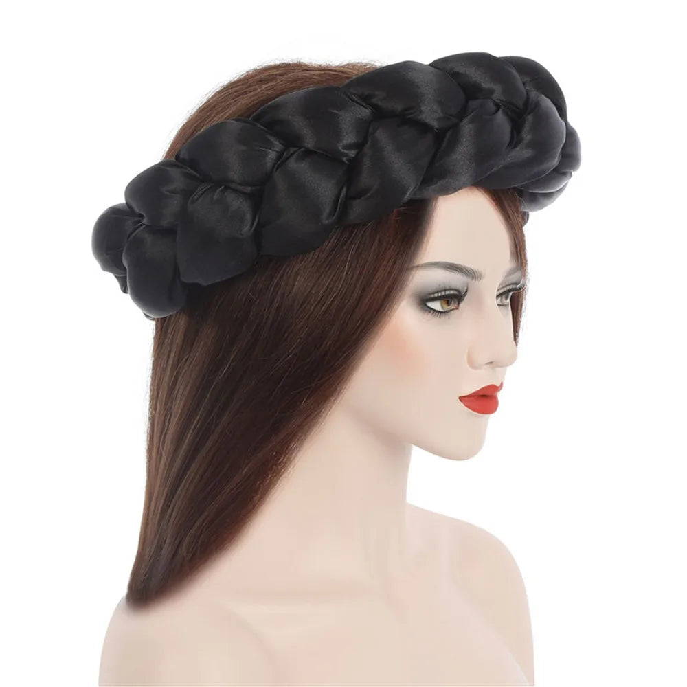 Exaggerated Satin Braid Headband — Candy Color Elegance - Glow by Hellen African and Boho Jewelry African Home Decor Cultural Accessories