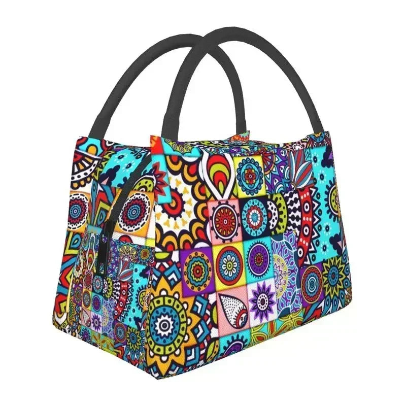 Kizomba Samakaka Ankara Print Insulated Lunch Bag - Glow by Hellen African and Boho Jewelry African Home Decor Cultural Accessories