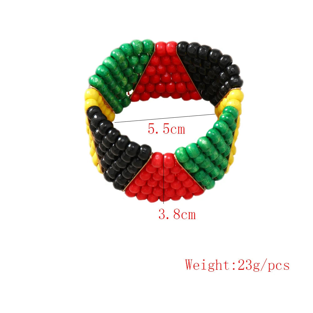 Bohemian Ethnic Colorful Wooden Beads Bracelet - Glow by Hellen African and Boho Jewelry African Home Decor Cultural Accessories