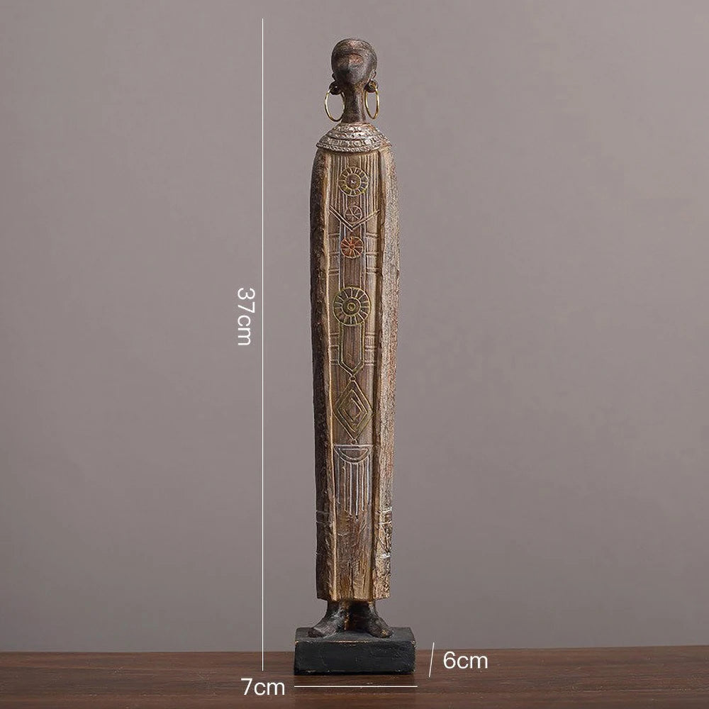 HIMBA HERITAGE FIGURINE – Handcrafted African Tribal Woman Statue with Traditional Beads - Glow by Hellen African and Boho Jewelry African Home Decor Cultural Accessories