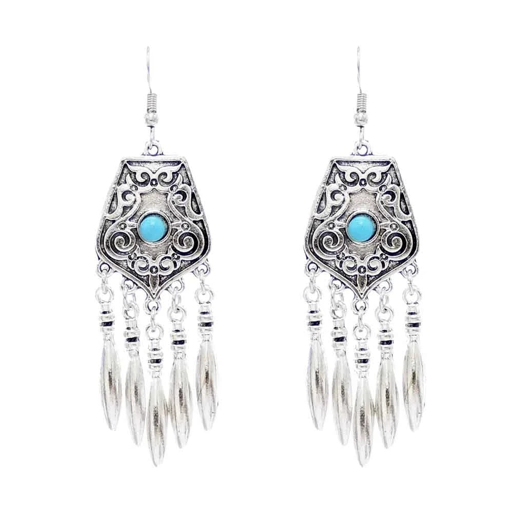 MAASAI DANGLER STATEMENT EARRINGS – Vintage African Tribal Tassel Drop Jewelry - Glow by Hellen African and Boho Jewelry African Home Decor Cultural Accessories