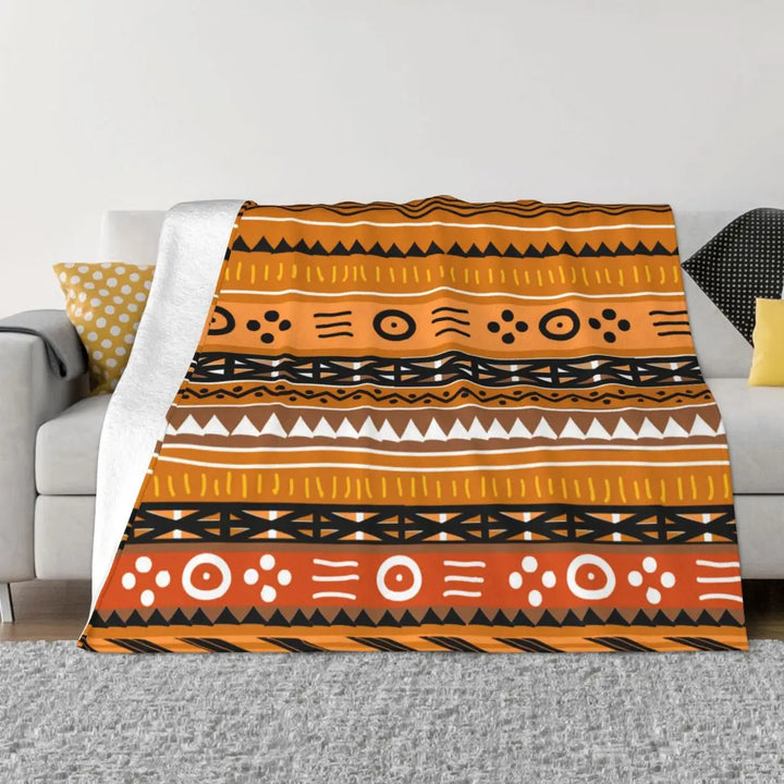 SHANGO THUNDER THROW BLANKET – African Tribal Flannel Duvet Cover &amp; Bedspread - Glow by Hellen African and Boho Jewelry African Home Decor Cultural Accessories
