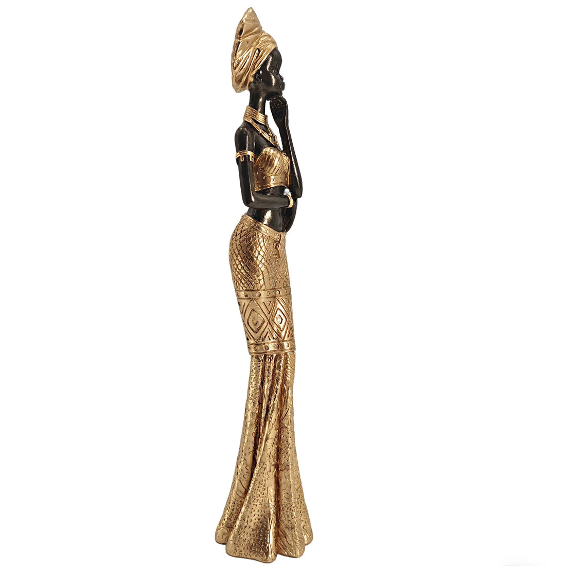 WODAABE ELEGANCE STATUE – 15.4-inch African Tribal Vintage Sculpture for Home Decor - Glow by Hellen African and Boho Jewelry African Home Decor Cultural Accessories