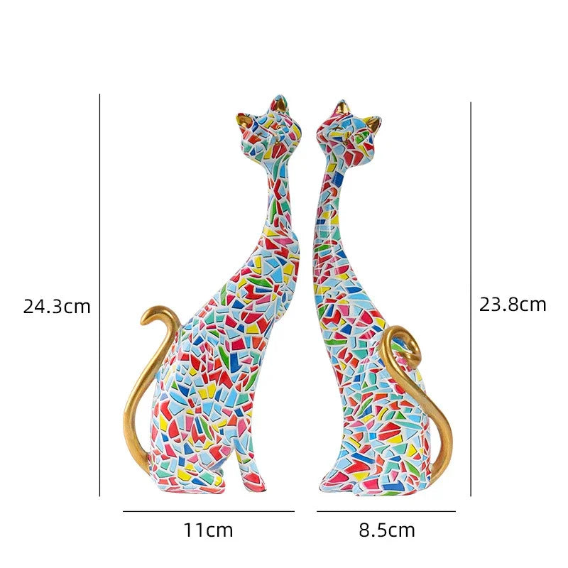 PAN-AFRICAN STREET ART CAT – Modern Graffiti Resin Abstract Figurine African Urban Decor - Glow by Hellen African and Boho Jewelry African Home Decor Cultural Accessories