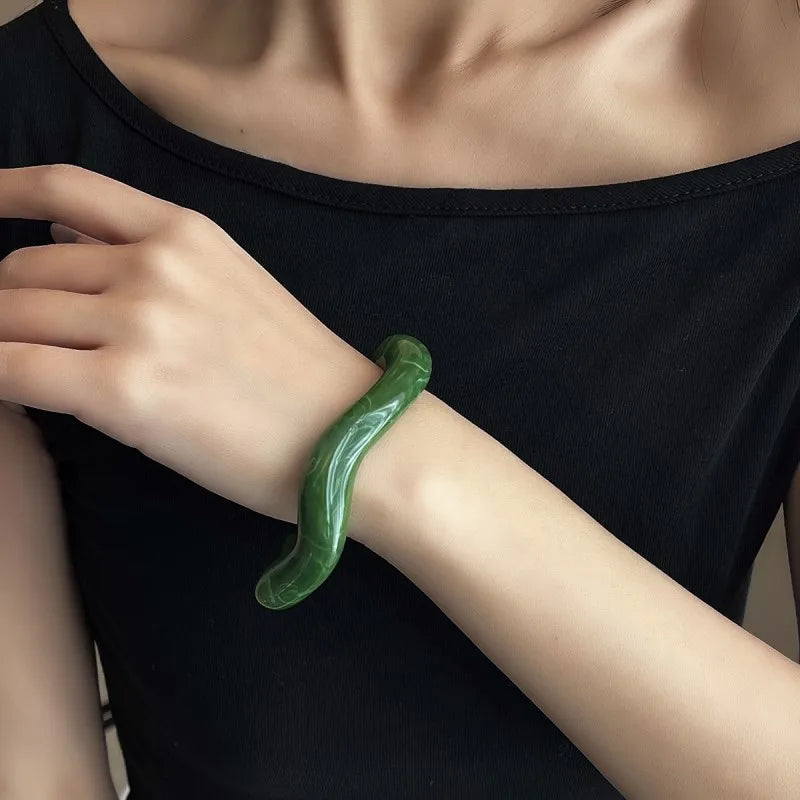 Fashion Unique Irregular Acrylic Cuff Bracelet - Glow by Hellen African and Boho Jewelry African Home Decor Cultural Accessories