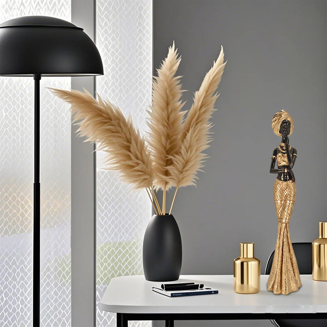 WODAABE ELEGANCE STATUE – 15.4-inch African Tribal Vintage Sculpture for Home Decor - Glow by Hellen African and Boho Jewelry African Home Decor Cultural Accessories