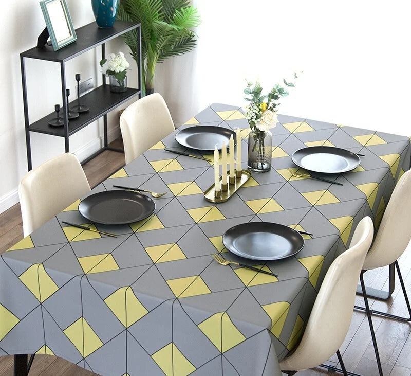 African Minimalist Geometric Tablecloth — Tribal Chic for Every Table - Glow by Hellen African and Boho Jewelry African Home Decor Cultural Accessories