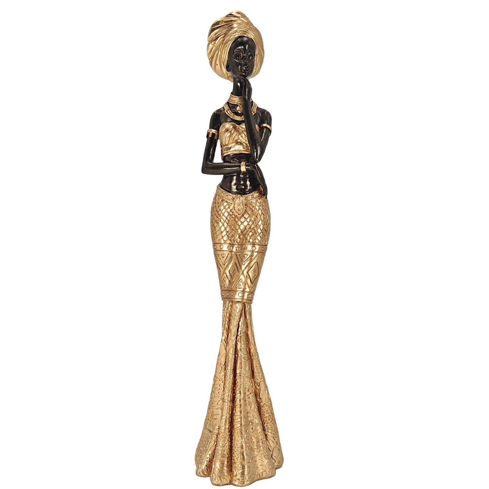 WODAABE ELEGANCE STATUE – 15.4-inch African Tribal Vintage Sculpture for Home Decor - Glow by Hellen African and Boho Jewelry African Home Decor Cultural Accessories