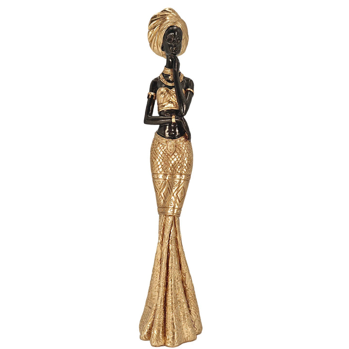 WODAABE ELEGANCE STATUE – 15.4-inch African Tribal Vintage Sculpture for Home Decor - Glow by Hellen African and Boho Jewelry African Home Decor Cultural Accessories