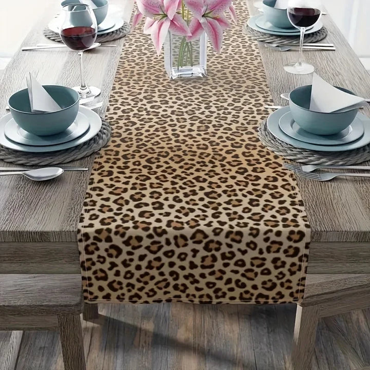 ZULU WARRIOR TABLE RUNNER – Leopard Print Table Decoration - Glow by Hellen African and Boho Jewelry African Home Decor Cultural Accessories