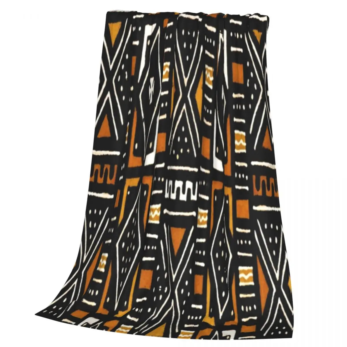 African Bogolan Mudcloth Throw Blanket — Cultural Warmth & Modern Elegance - Glow by Hellen African and Boho Jewelry African Home Decor Cultural Accessories