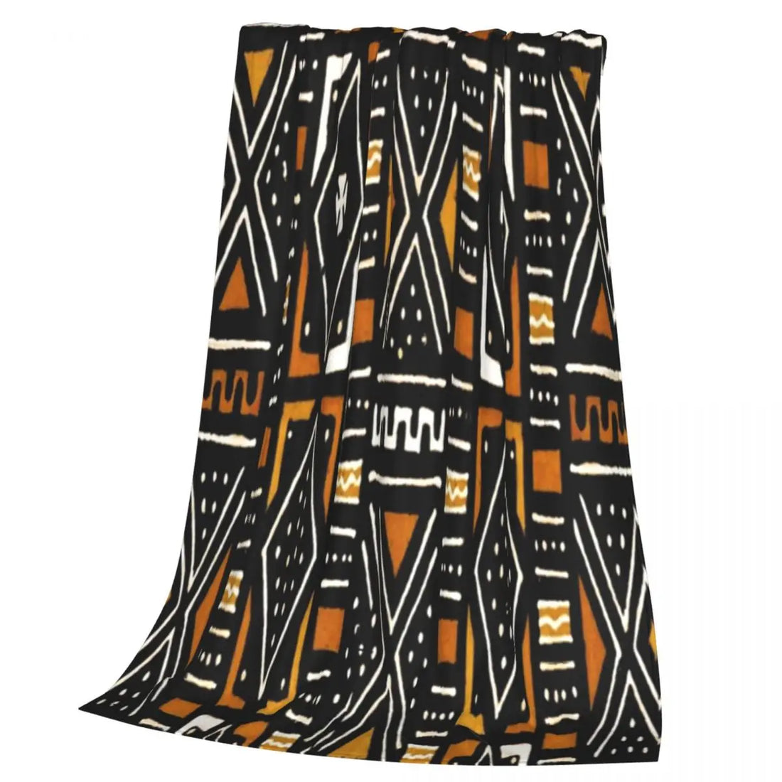 African Bogolan Mudcloth Throw Blanket — Cultural Warmth & Modern Elegance - Glow by Hellen African and Boho Jewelry African Home Decor Cultural Accessories
