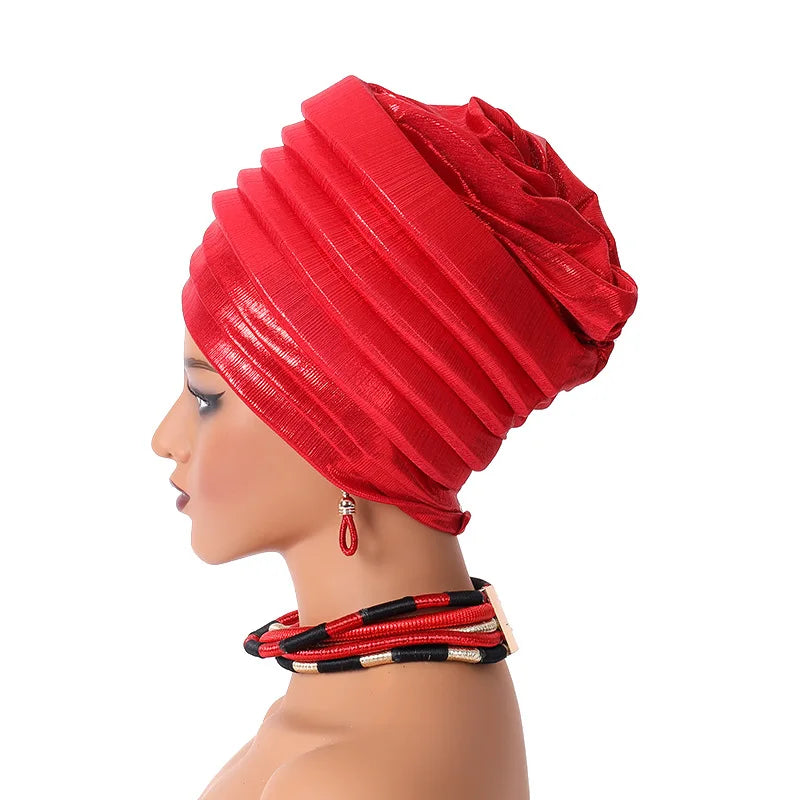 Auto Gele Headtie – Elegant African Headwrap - Glow by Hellen African and Boho Jewelry African Home Decor Cultural Accessories