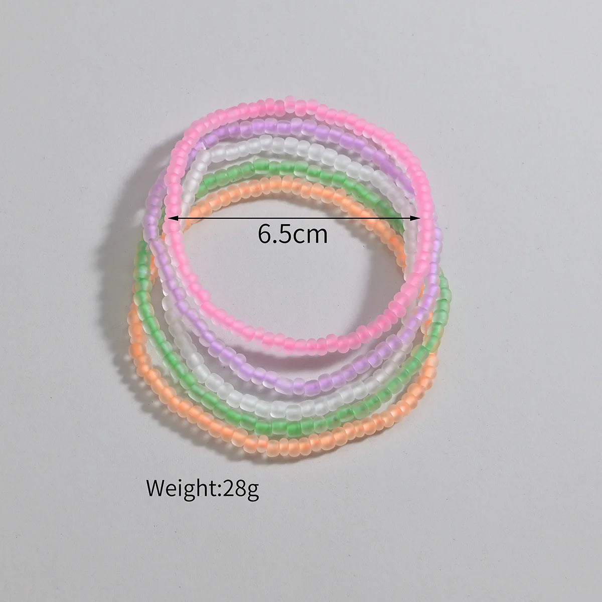 Luminous Rainbow Anklet Set – 5-Piece Acrylic Rice Bead Anklets - Glow by Hellen African and Boho Jewelry African Home Decor Cultural Accessories