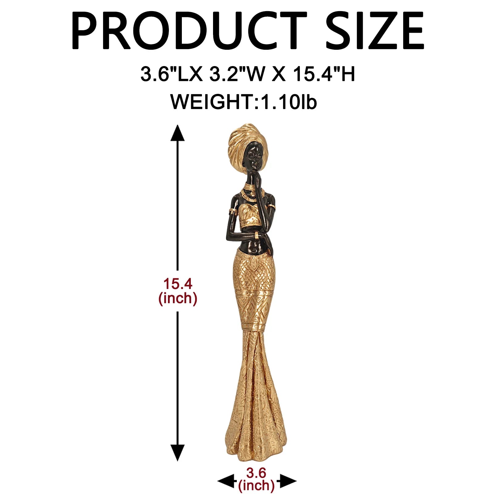 WODAABE ELEGANCE STATUE – 15.4-inch African Tribal Vintage Sculpture for Home Decor - Glow by Hellen African and Boho Jewelry African Home Decor Cultural Accessories