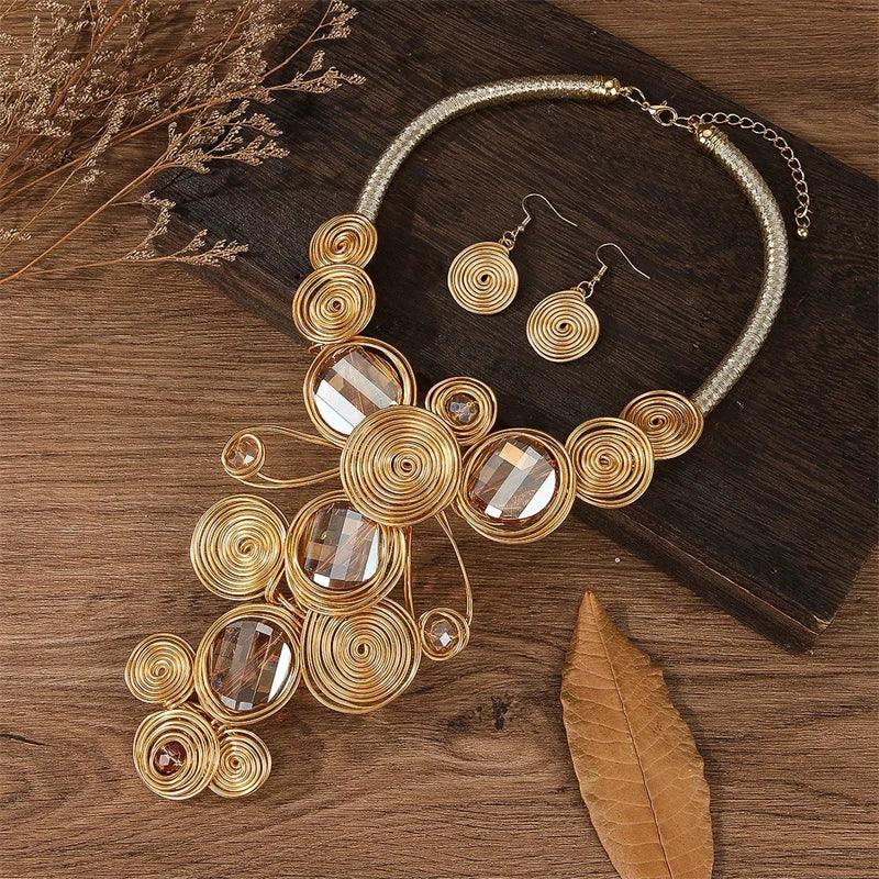 Exaggerated Flower Jewelry Set - Glow by Hellen African and Boho Jewelry African Home Decor Cultural Accessories