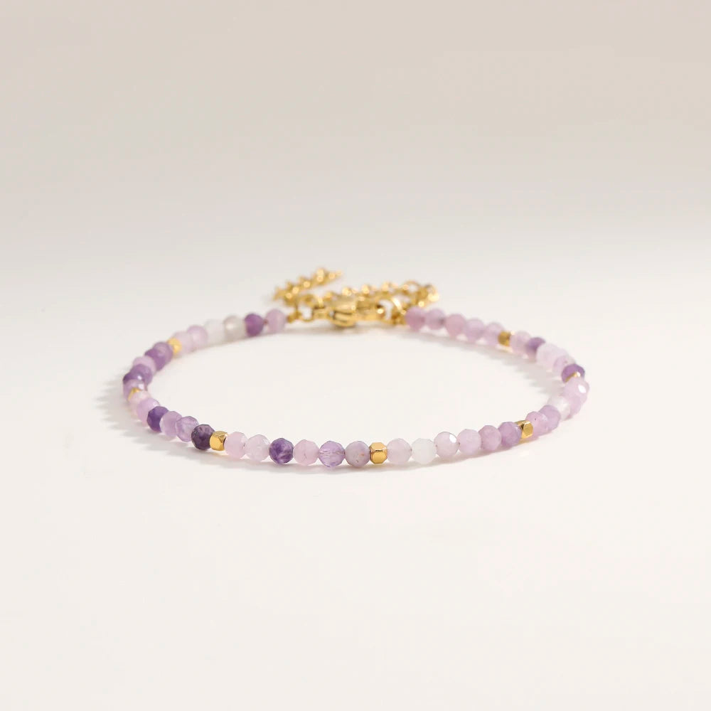 3mm Faceted African Turquoise Bracelet — 18K Gold-Plated Accent - Glow by Hellen African and Boho Jewelry African Home Decor Cultural Accessories