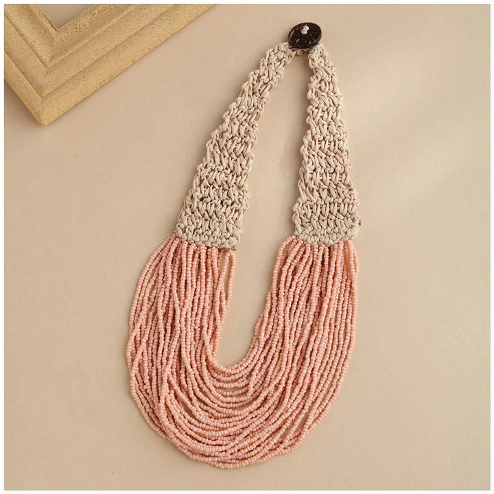 Handmade Multi-Strand Beaded Choker Necklace - Glow by Hellen African and Boho Jewelry African Home Decor Cultural Accessories