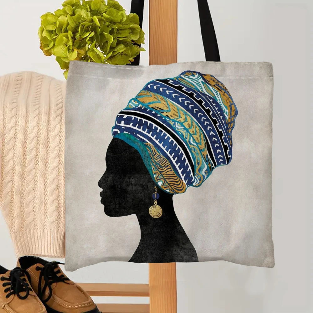 NDEBELE GEOMETRY TOTE BAG – African Woman Reusable Shopping & Beach Shoulder Bag - Glow by Hellen African and Boho Jewelry African Home Decor Cultural Accessories