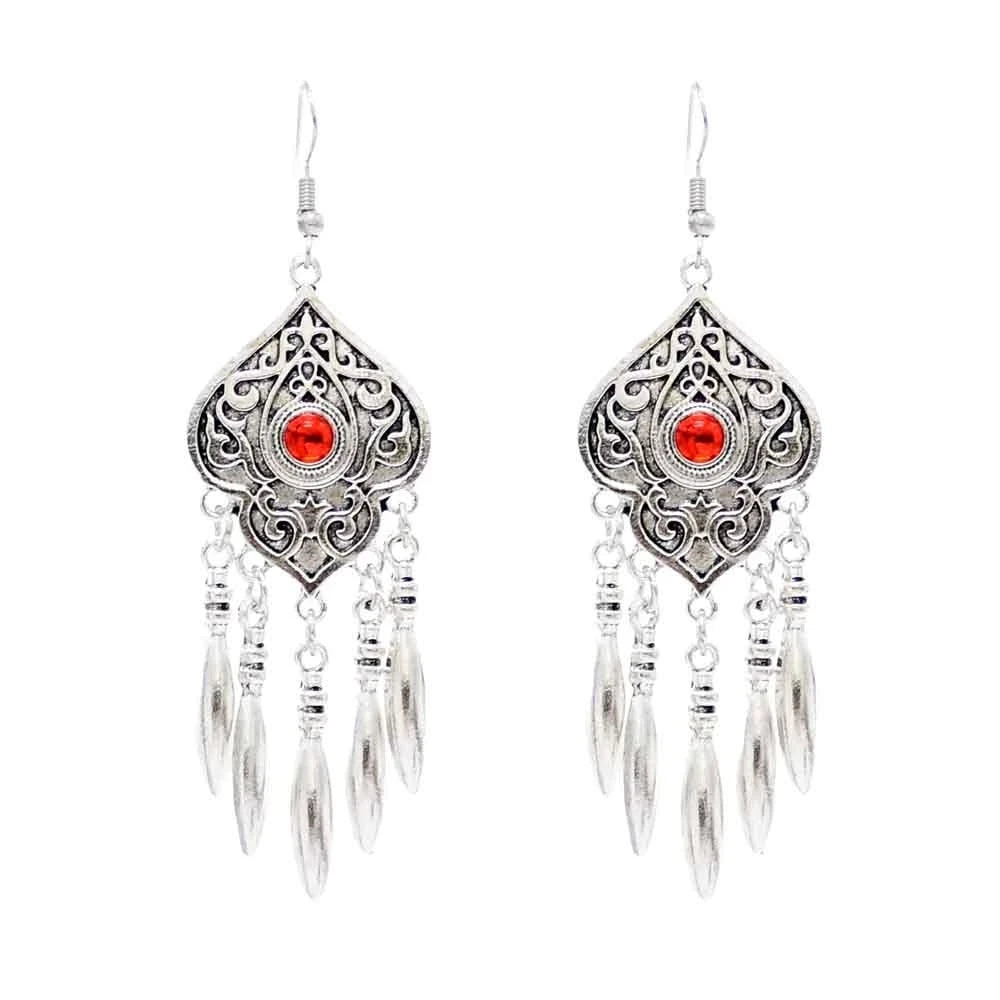 MAASAI DANGLER STATEMENT EARRINGS – Vintage African Tribal Tassel Drop Jewelry - Glow by Hellen African and Boho Jewelry African Home Decor Cultural Accessories