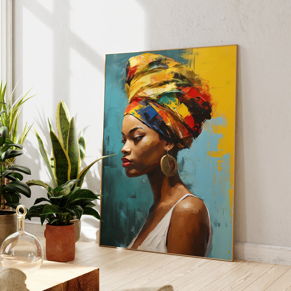 Modern African Woman Portrait – A Story of Strength, Grace &amp; Heritage - Glow by Hellen African and Boho Jewelry African Home Decor Cultural Accessories