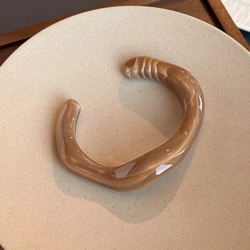 Fashion Unique Irregular Acrylic Cuff Bracelet - Glow by Hellen African and Boho Jewelry African Home Decor Cultural Accessories